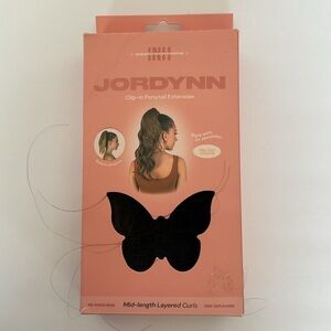 Jordyn INH Clip In Medium Length Ponytail Extension Dark Brown NWT